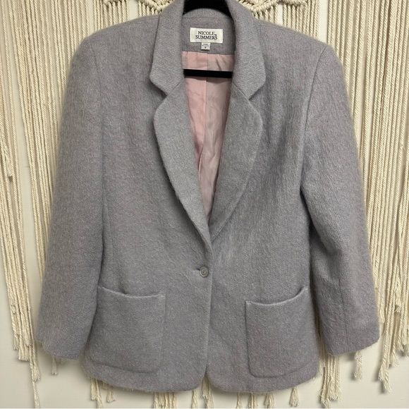 Vintage Nicole Summer lilac mohair wool blazer - Picture 2 of 8